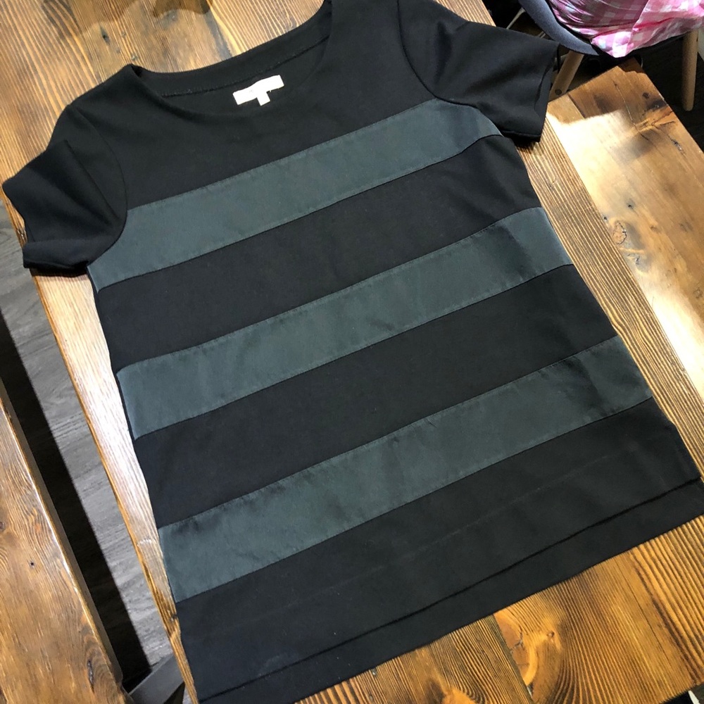 Madewell boxy black striped short sleeves top XS